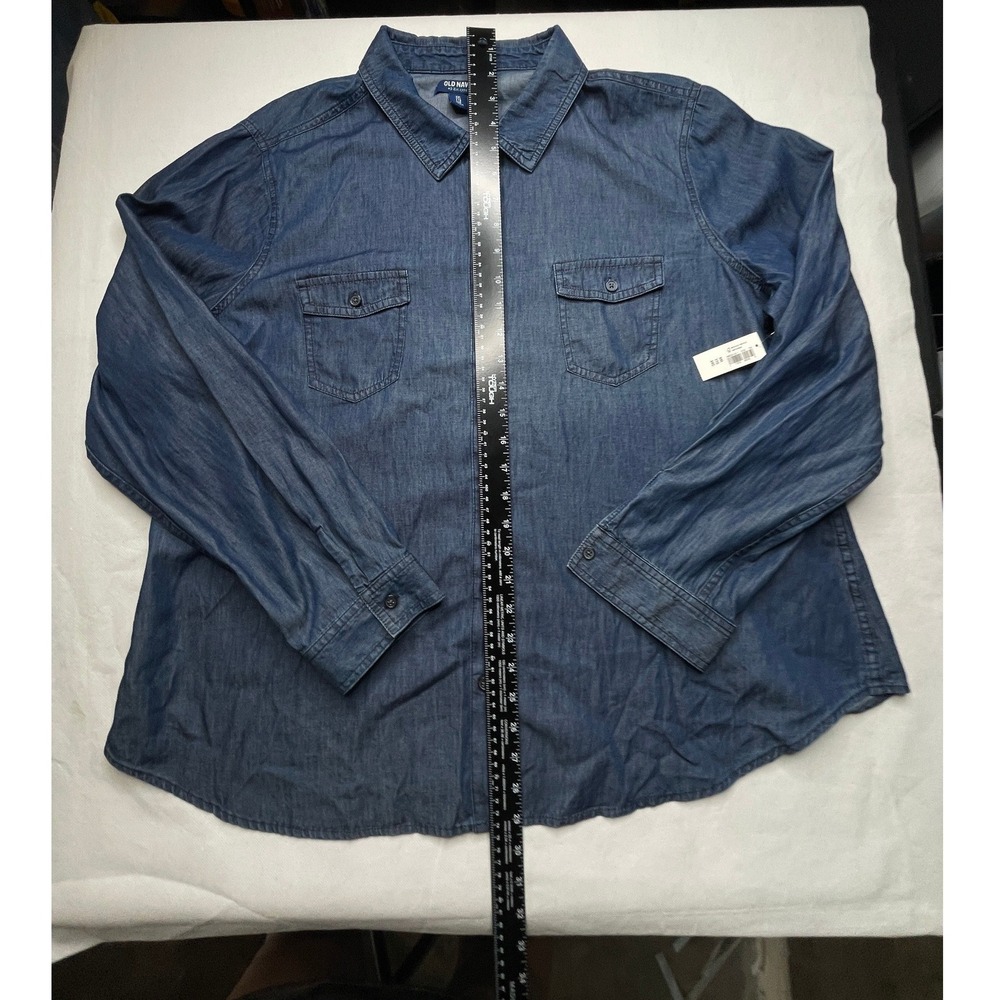 Old Navy Shirt MENS XXL Blue Denim Button Down Heavyweight Workwear 386243-05-1 - Picture 7 of 12
